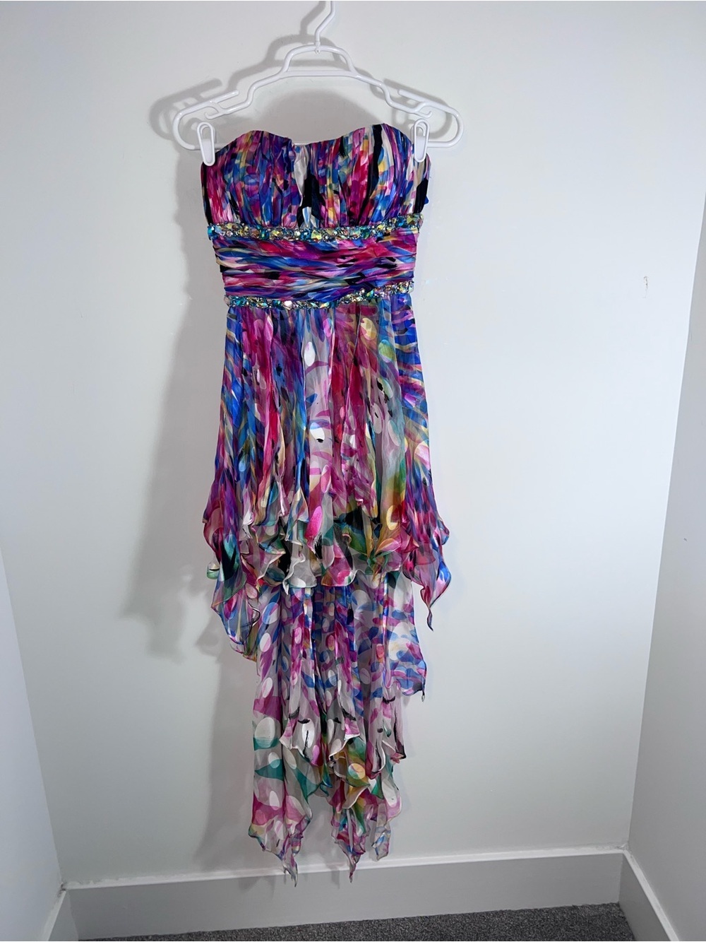 Vintage Lafemme colorful fairy ruffles silk dress size 2 - Picture 3 of 14